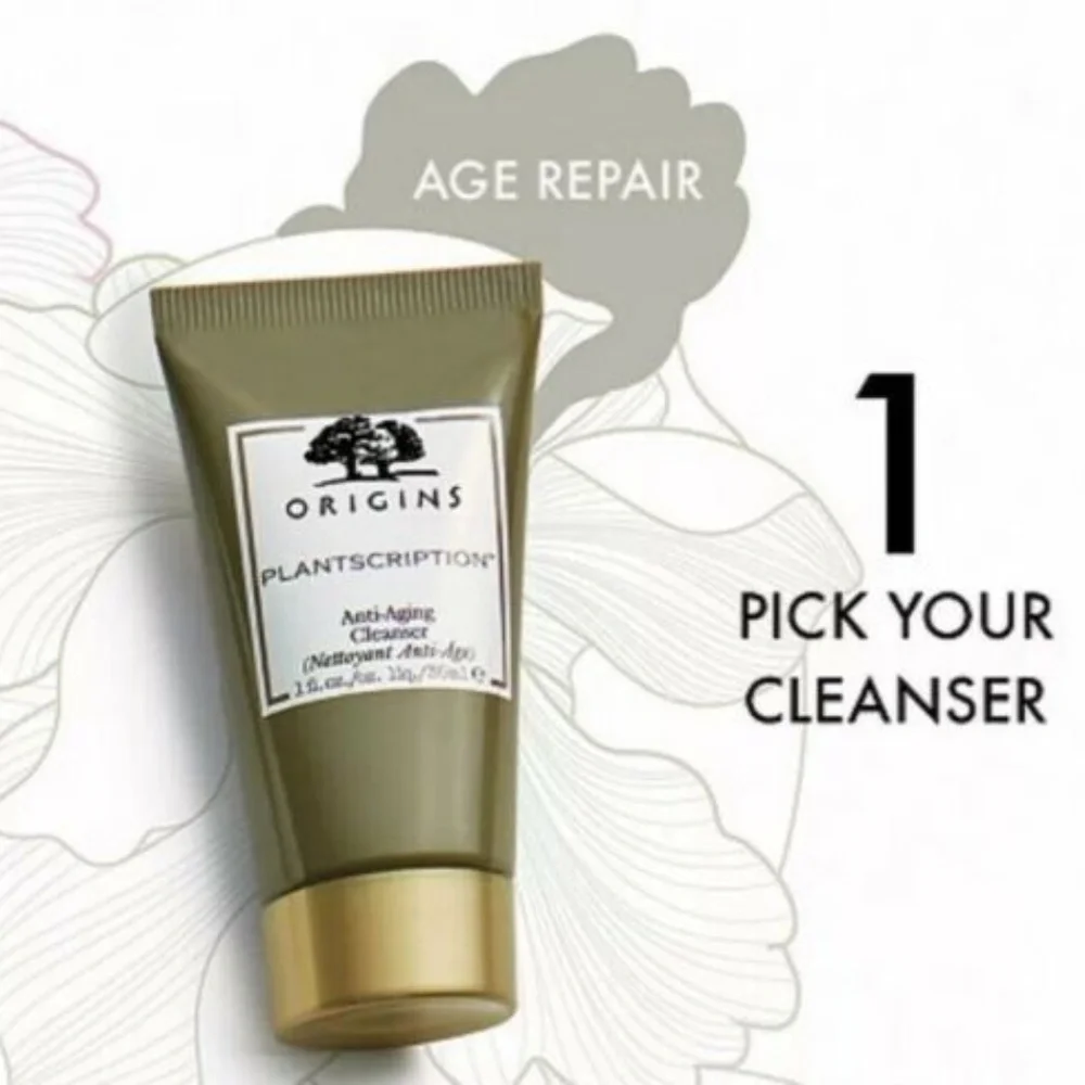 ORIGINS 4p Plantscription Age Repair Skincare Cleanser AM PM Moisturizer NIP $40